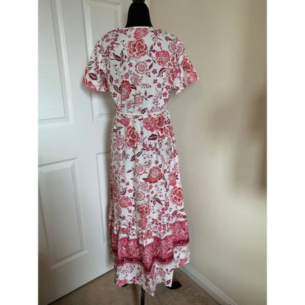 Floral Print Ruffle Hem Dress - Picture 7 of 8